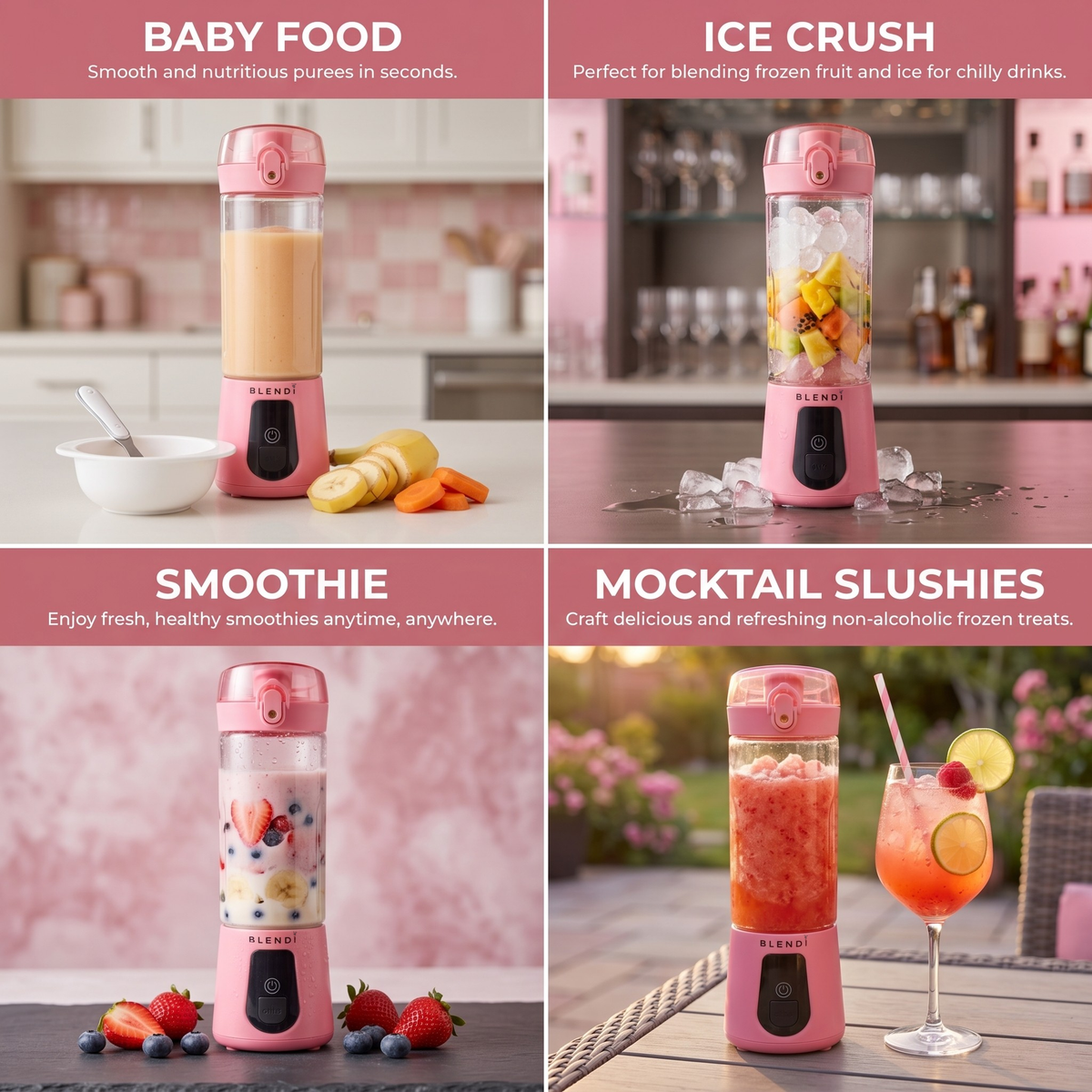 BLENDi Pro+ Portable Blender – 120W, 17oz, Crushes Ice, USB-C Rechargeable