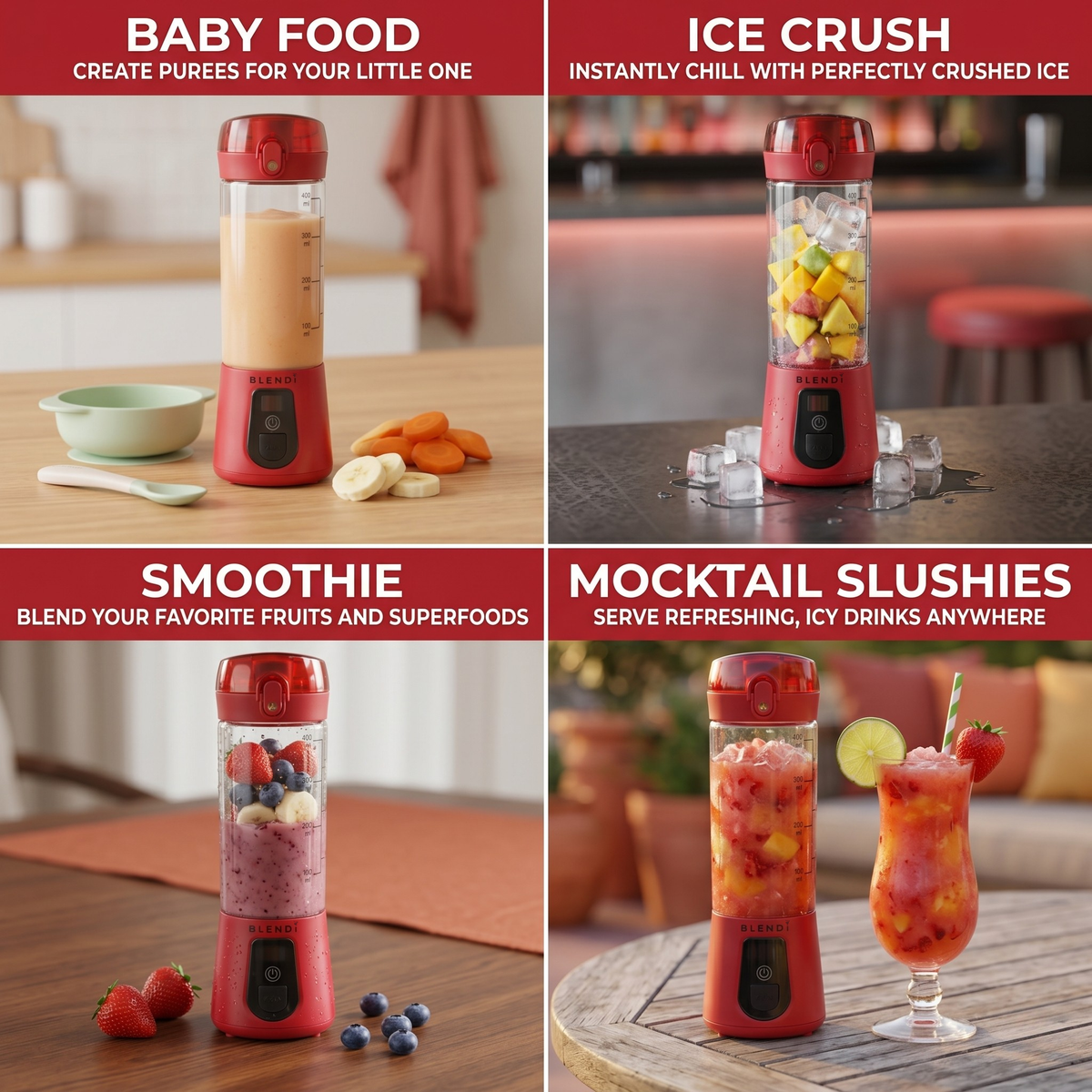 BLENDi Pro+ Portable Blender – 120W, 17oz, Crushes Ice, USB-C Rechargeable