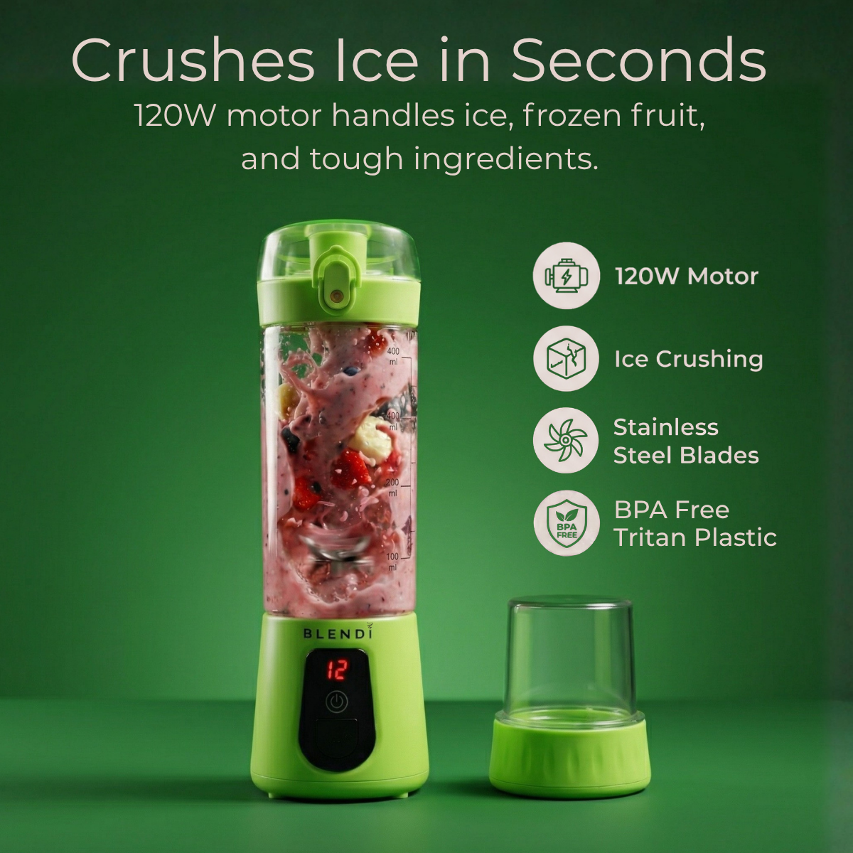 BLENDi Pro+ Portable Blender – 120W, 17oz, Crushes Ice, USB-C Rechargeable